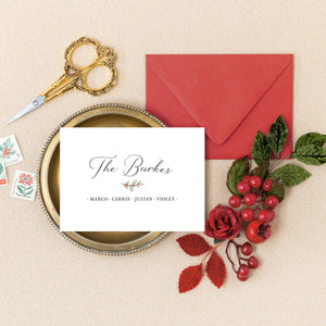 Berry Family Holiday Personalized Stationery