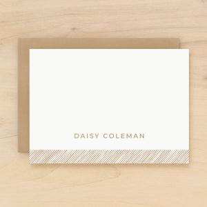 Bevel personalized stationery modern stripe