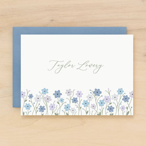  Bluebell personalized stationery purple and blue flowers