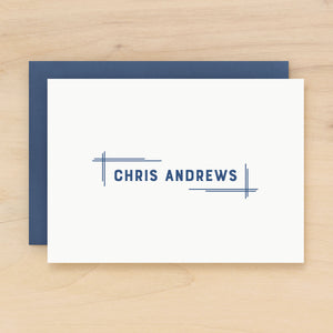 Blueprint personalized stationery masculine modern design