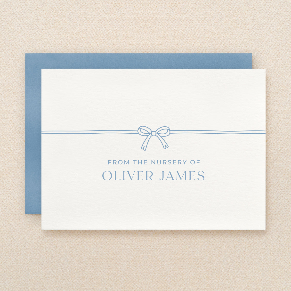 Bow Baby Boy Personalized Stationery
