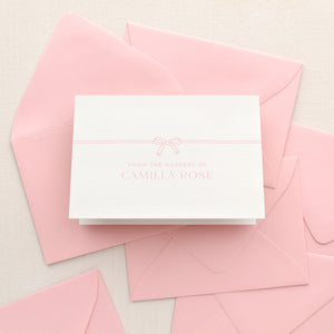 Bow Baby Girl Personalized Stationery