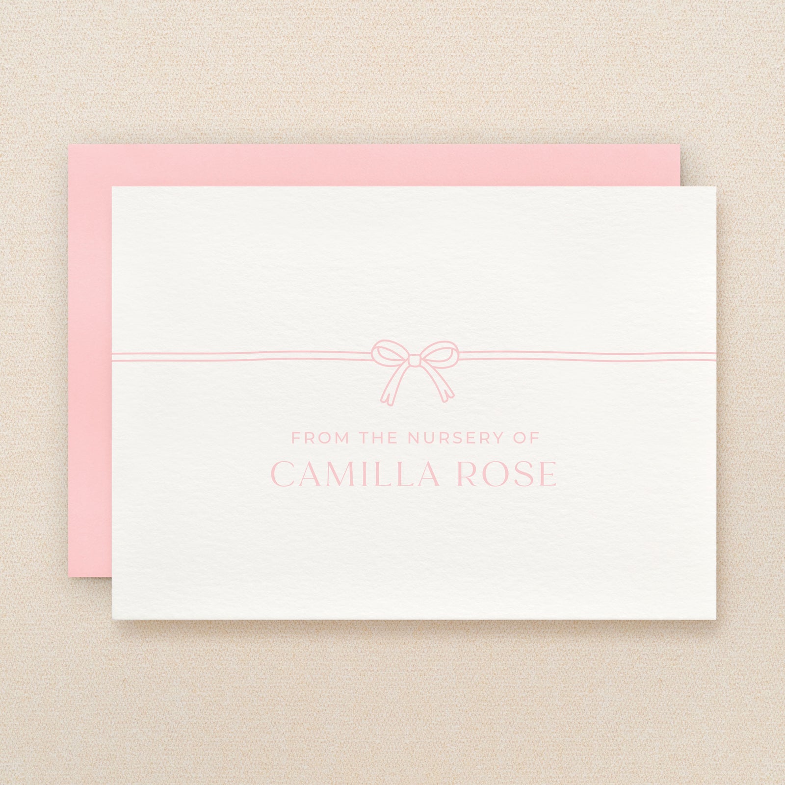 Bow Baby Girl Personalized Stationery