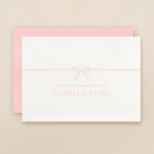 Bow Baby Girl Personalized Stationery