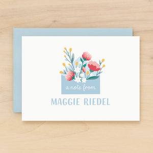 Cheerful personalized stationery bright happy flowers