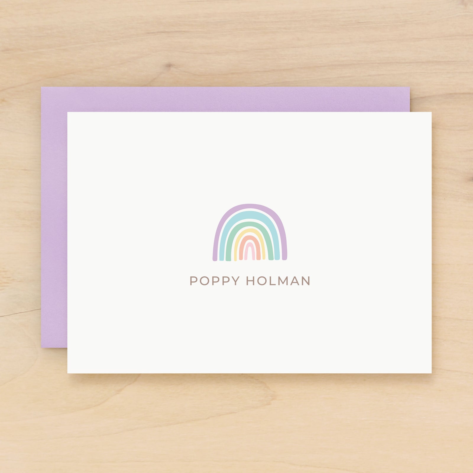Daydream personalized stationery pastel rainbow