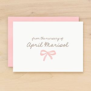 Dimple Bow Personalized Stationery Set