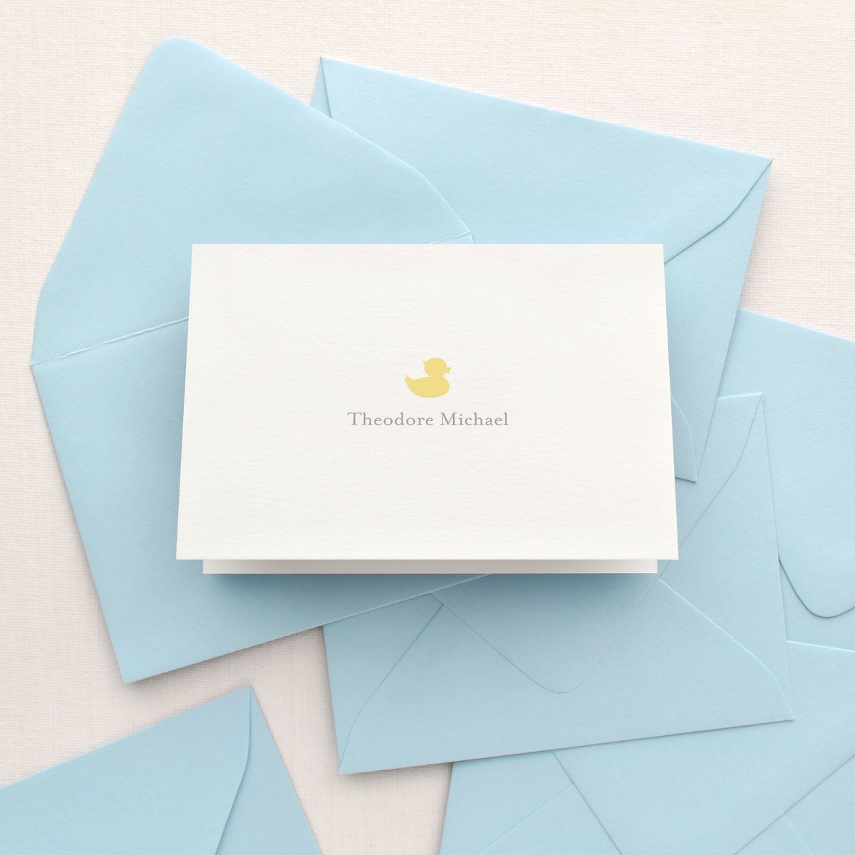 Duckie Baby Boy Personalized Stationery