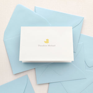 Duckie Baby Boy Personalized Stationery