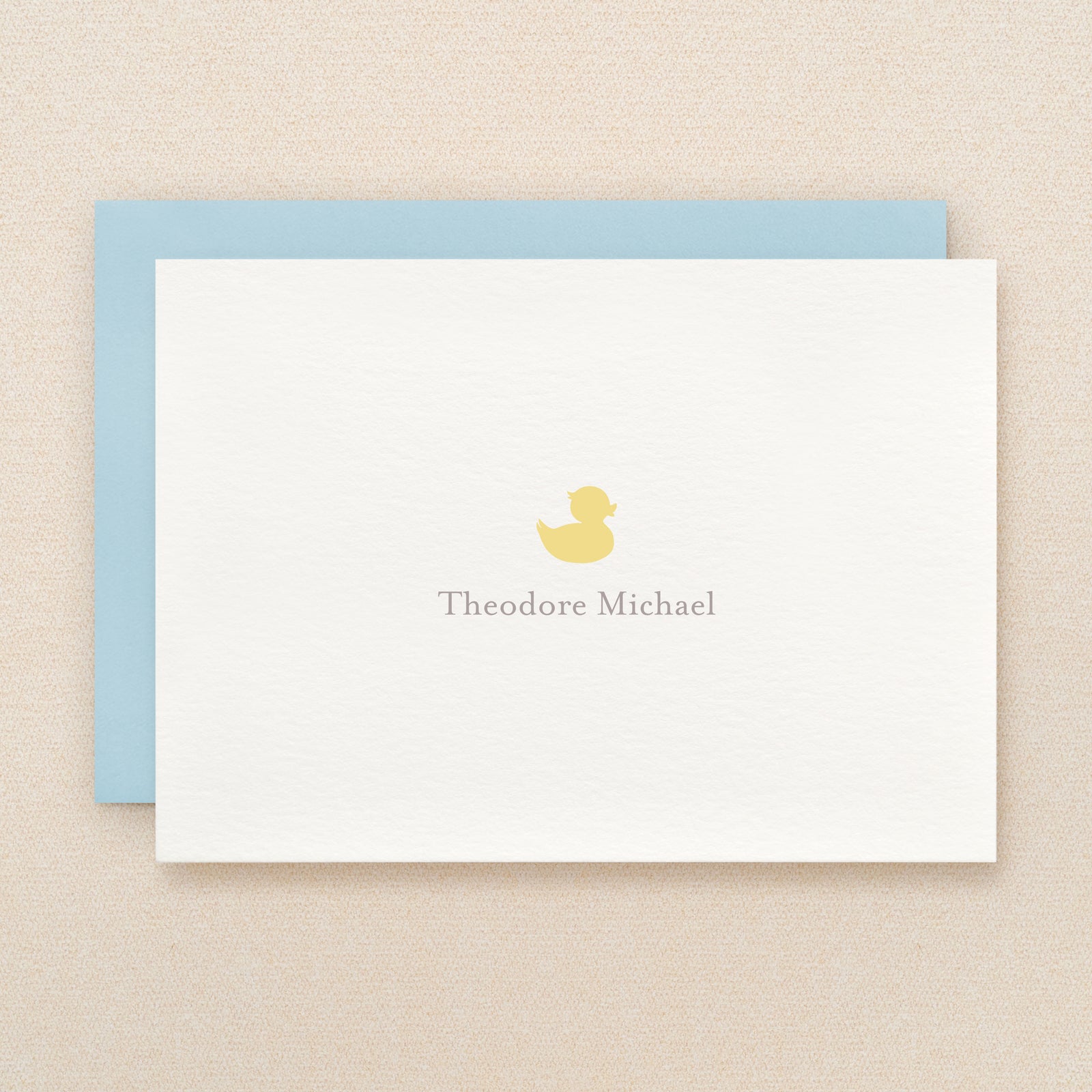 Duckie Baby Boy Personalized Stationery