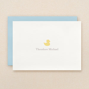 Duckie Baby Boy Personalized Stationery