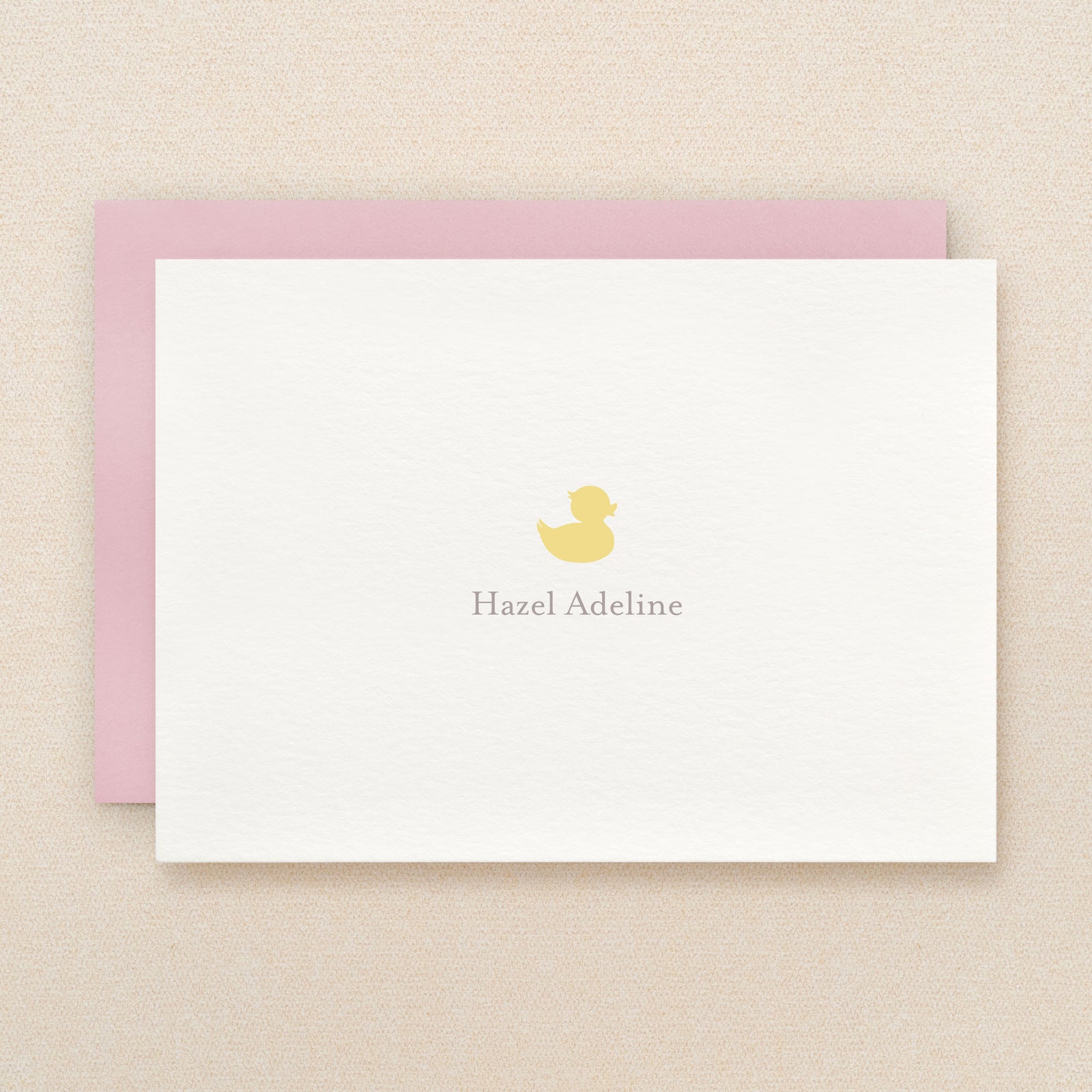 Duckie Baby Girl Personalized Stationery