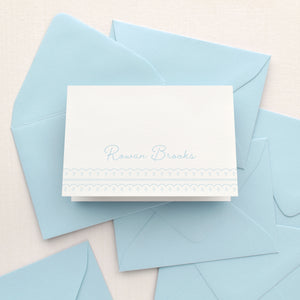 Eyelet Baby Boy Personalized Stationery