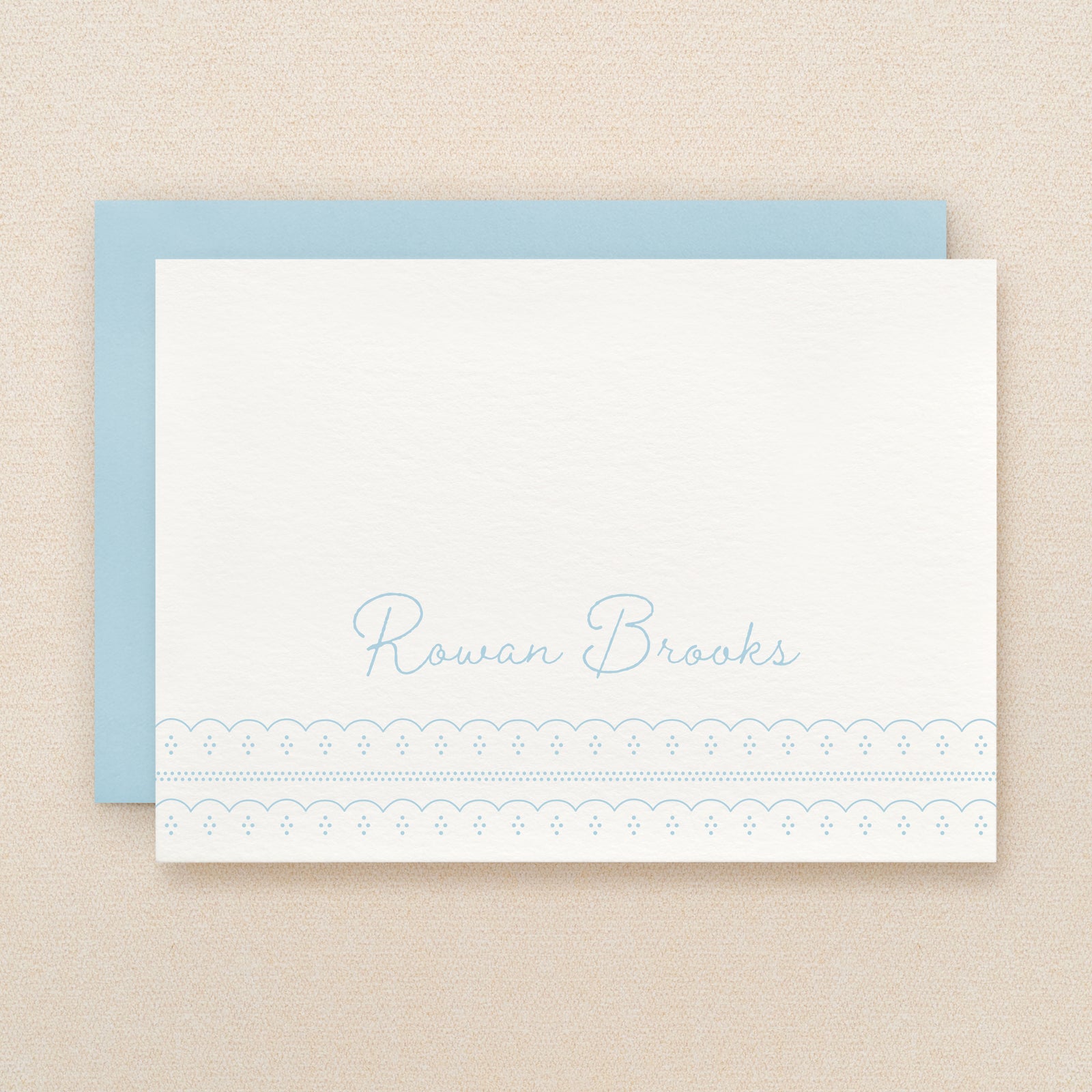 Eyelet Baby Boy Personalized Stationery