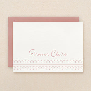 Eyelet Baby Girl Personalized Stationery