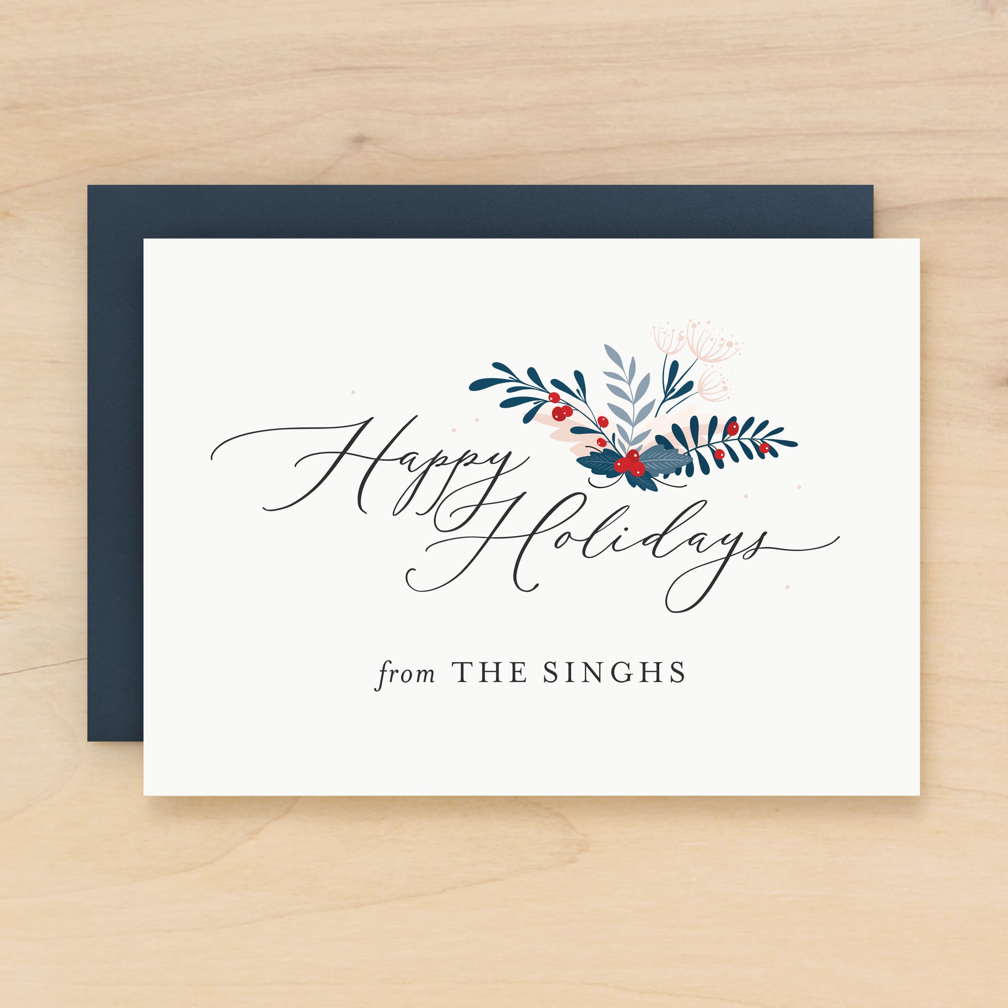 Festive personalized stationery christmas happy holidays