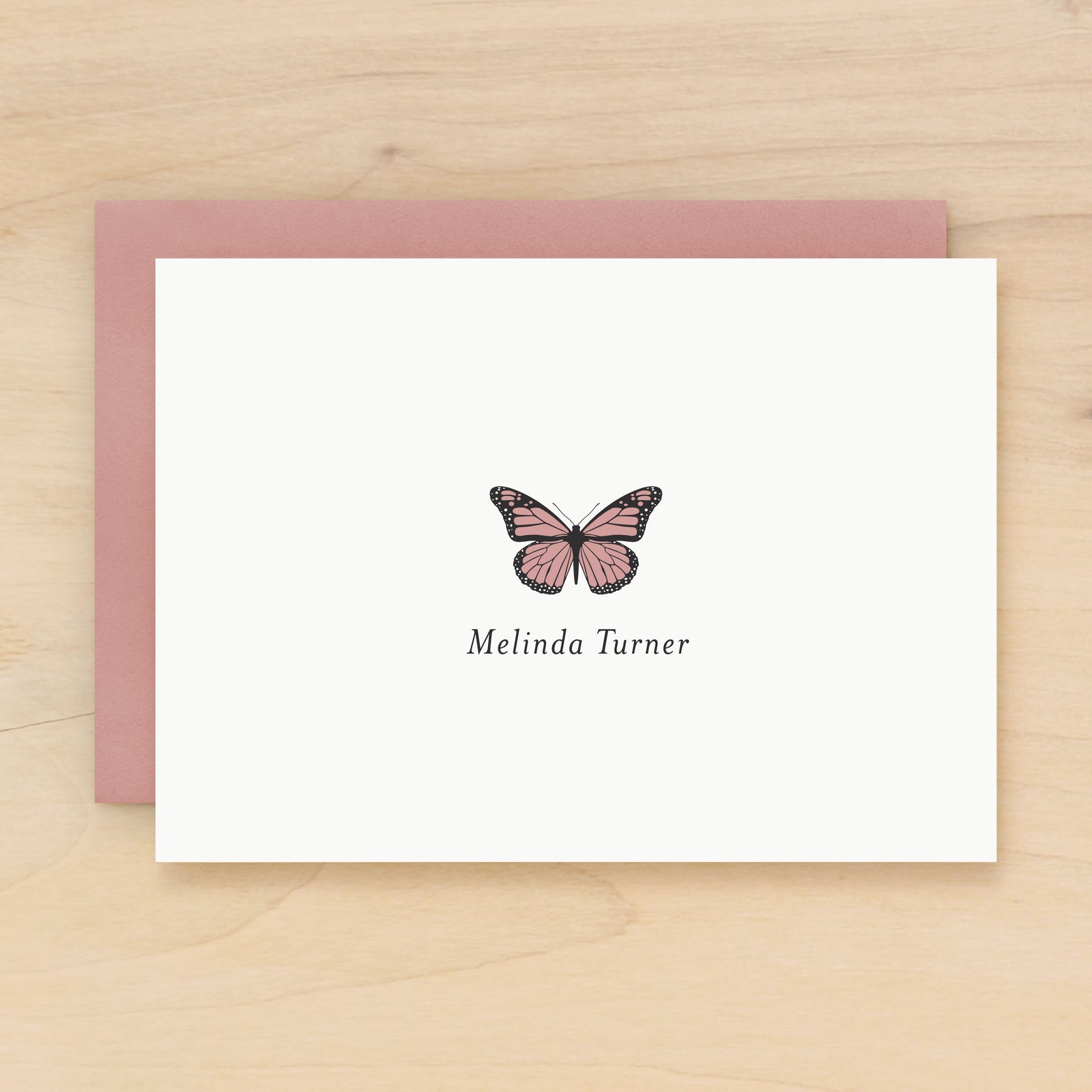Flutter personalized stationery butterfly custom note card