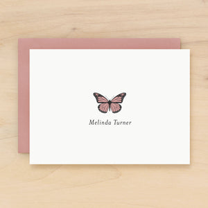 Flutter personalized stationery butterfly custom note card