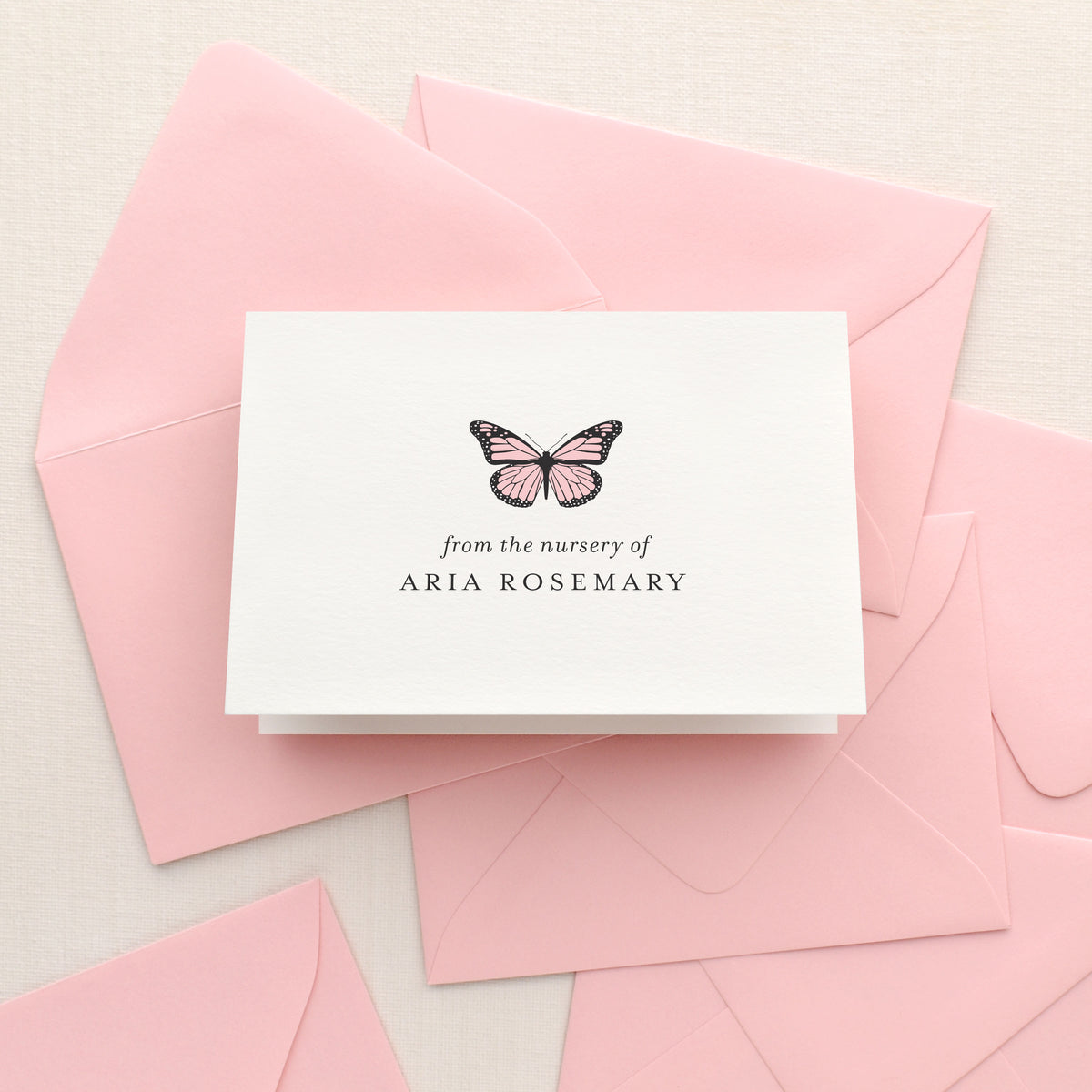 Flutter Baby Girl Personalized Stationery