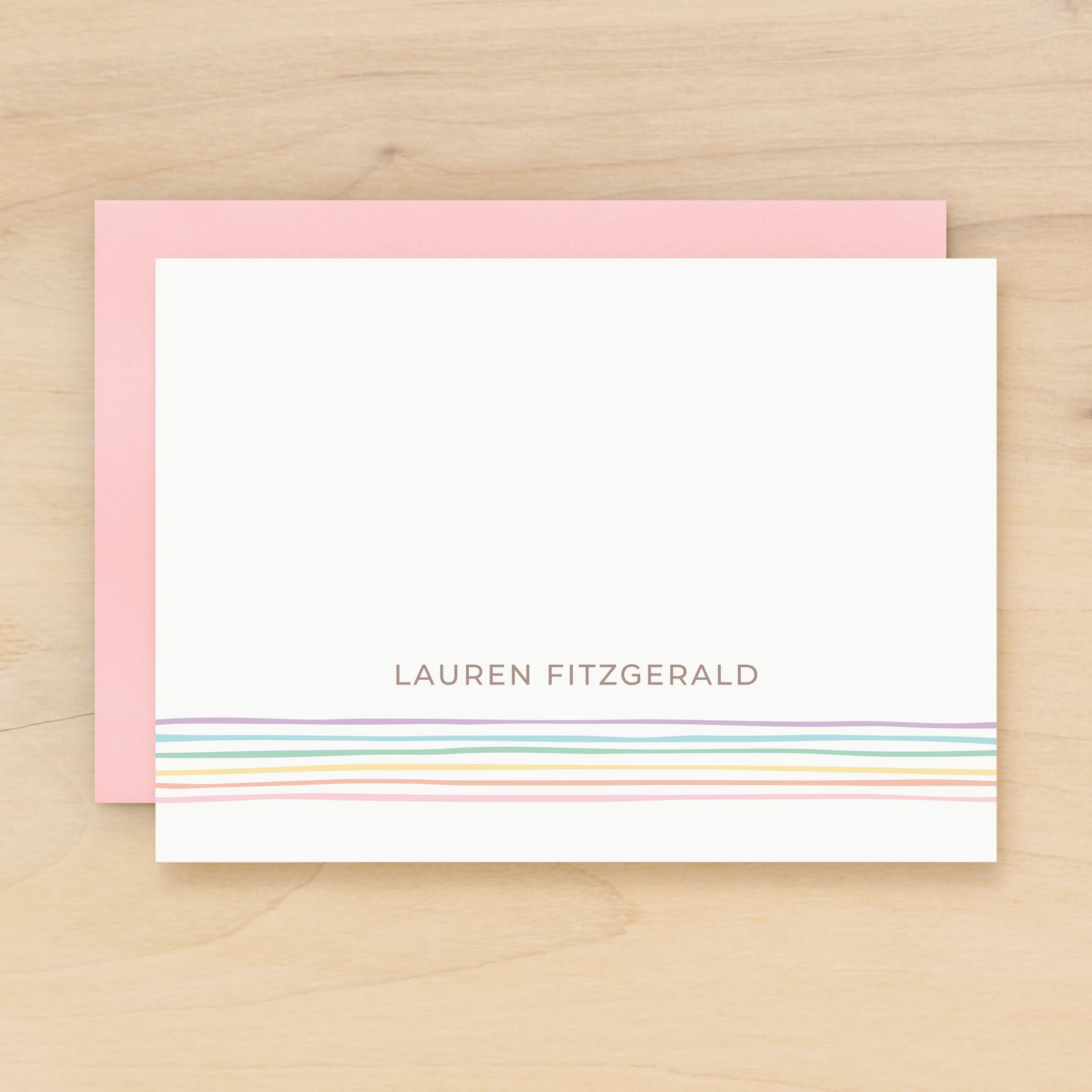 Glow personalized stationery rainbow custom note card for girls