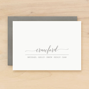 Guild personalized stationery family note card