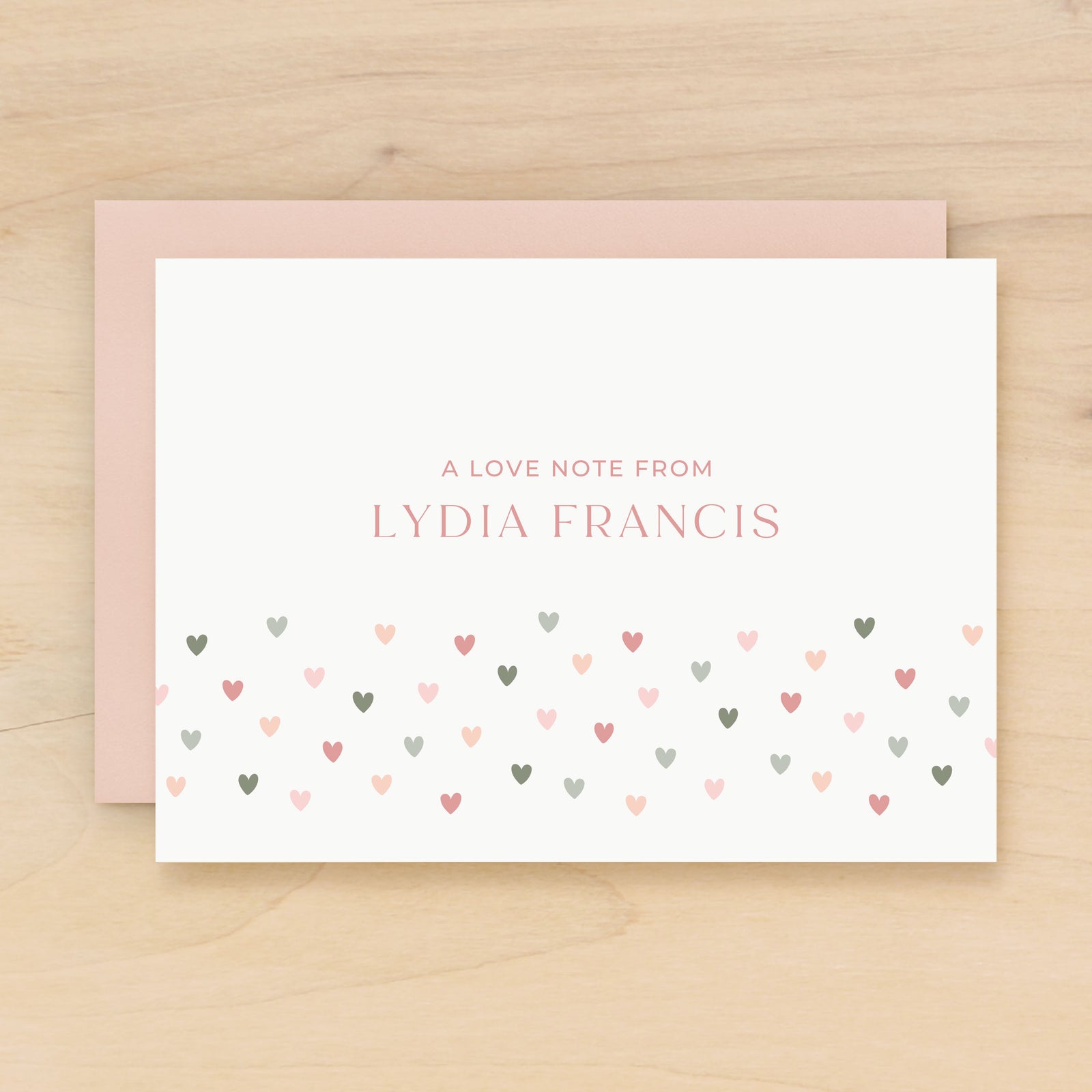 Heart personalized stationery love note
