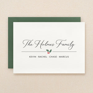 Holly Family Holiday Personalized Stationery