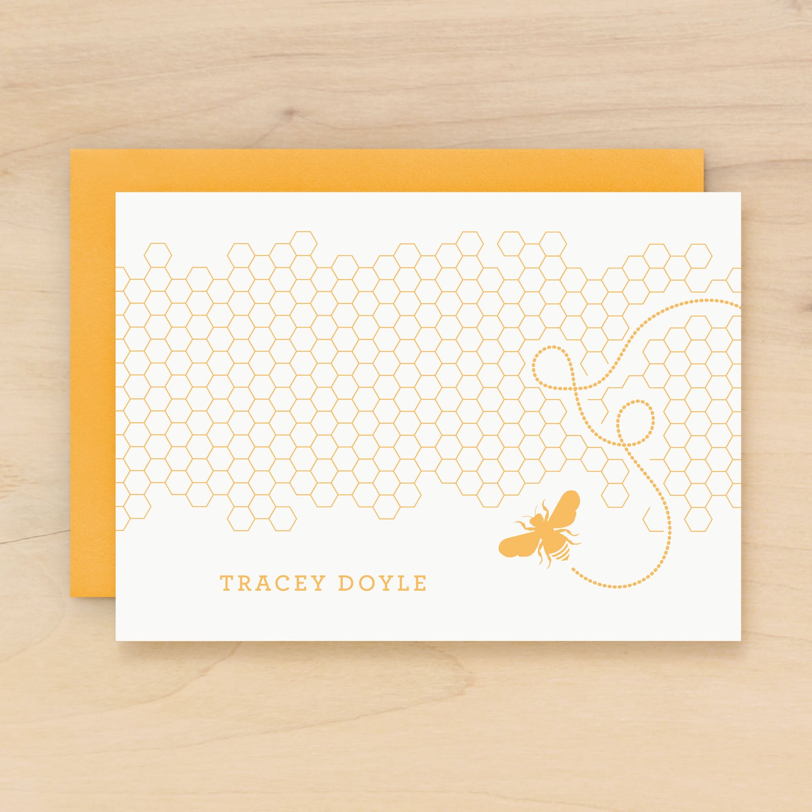 Honey personalized stationery bee custom note card