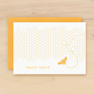 Honey personalized stationery bee custom note card
