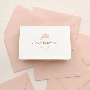 Hop Baby Girl Personalized Stationery