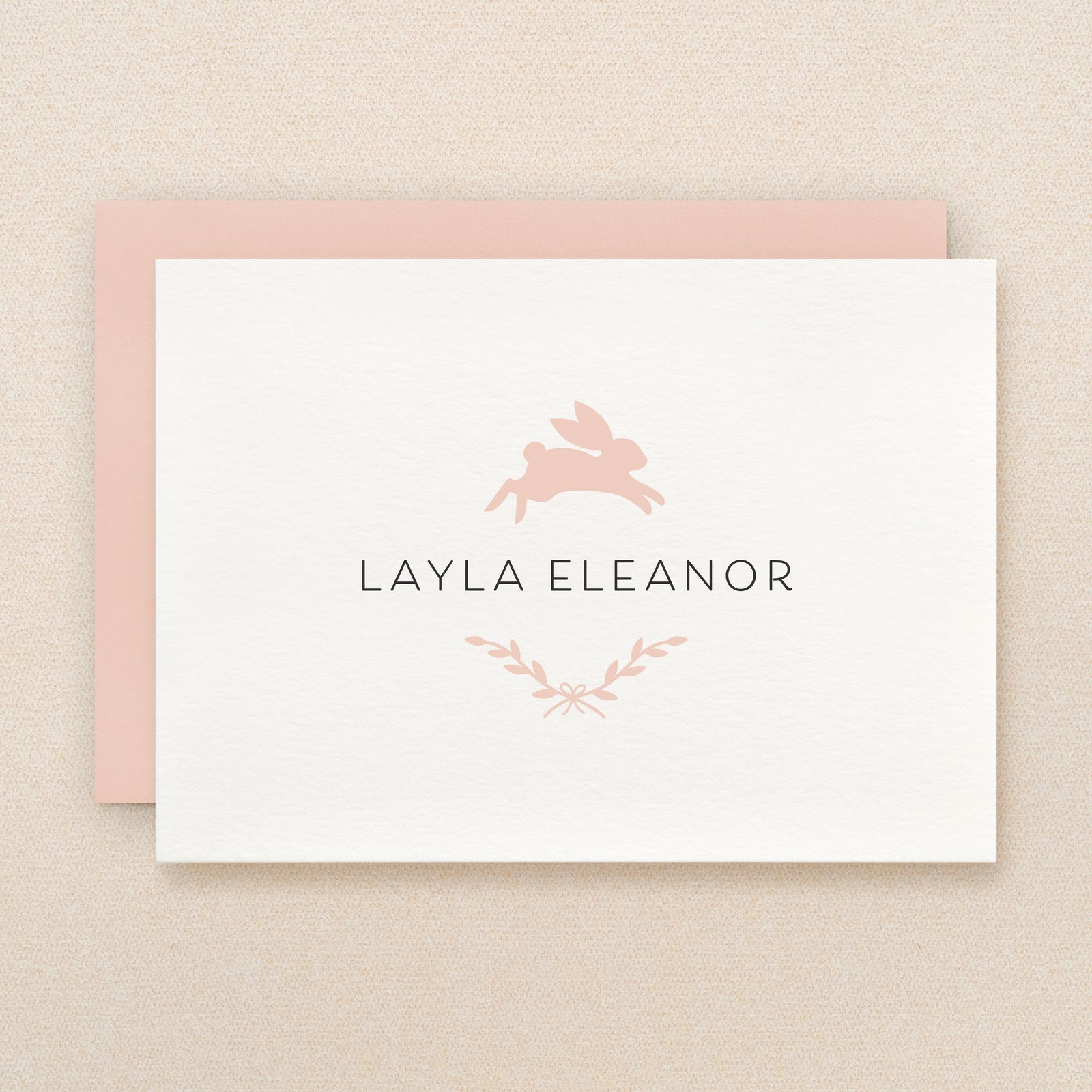 Hop Baby Girl Personalized Stationery