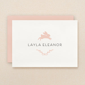 Hop Baby Girl Personalized Stationery