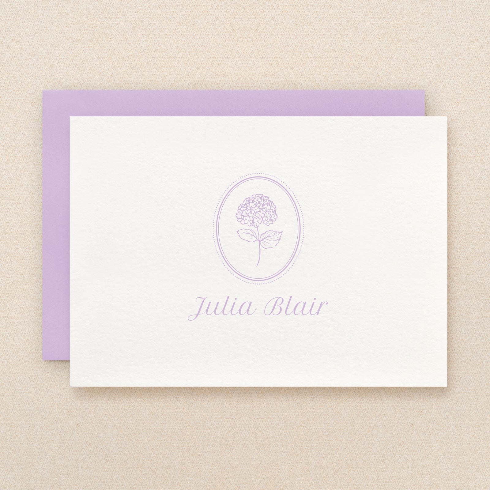 Hydrangea Baby Girl Personalized Stationery