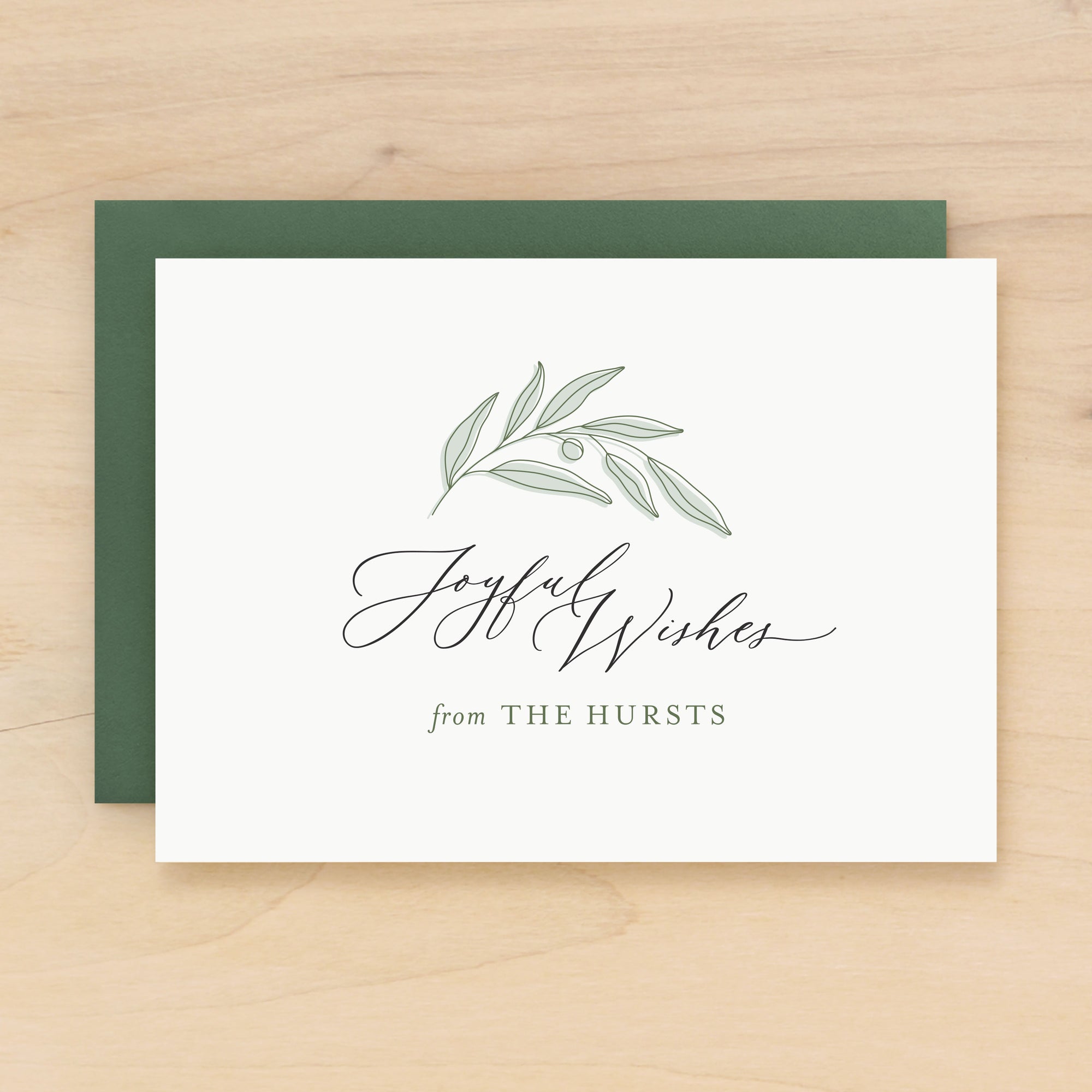 Joyful personalized stationery custom christmas card