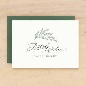 Joyful personalized stationery custom christmas card