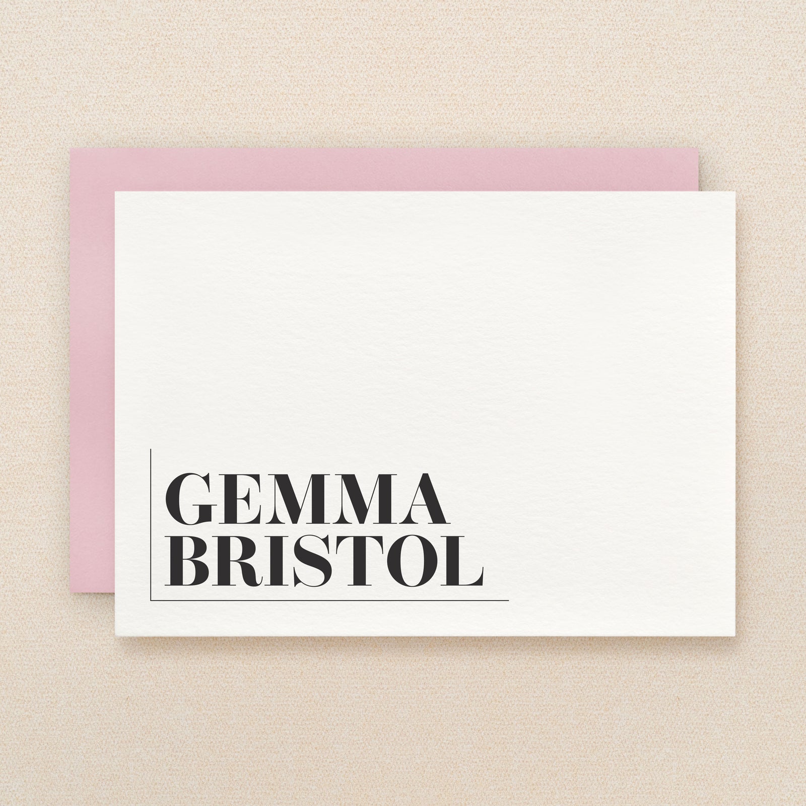 Justified Personalized Stationery