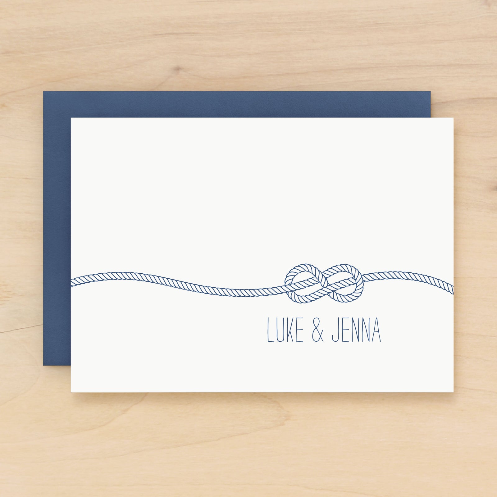 Knot personalized stationery nautical custom notecard for couple anniversary