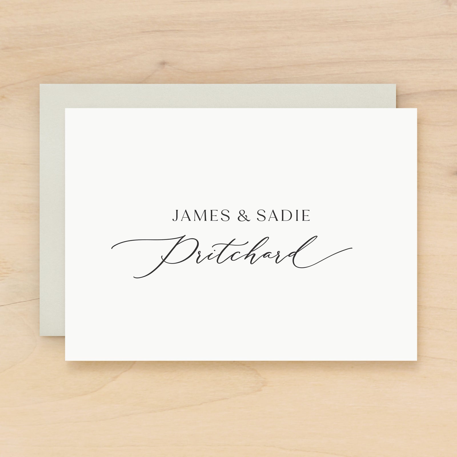 Newlywed personalized stationery custom  wedding thank you card