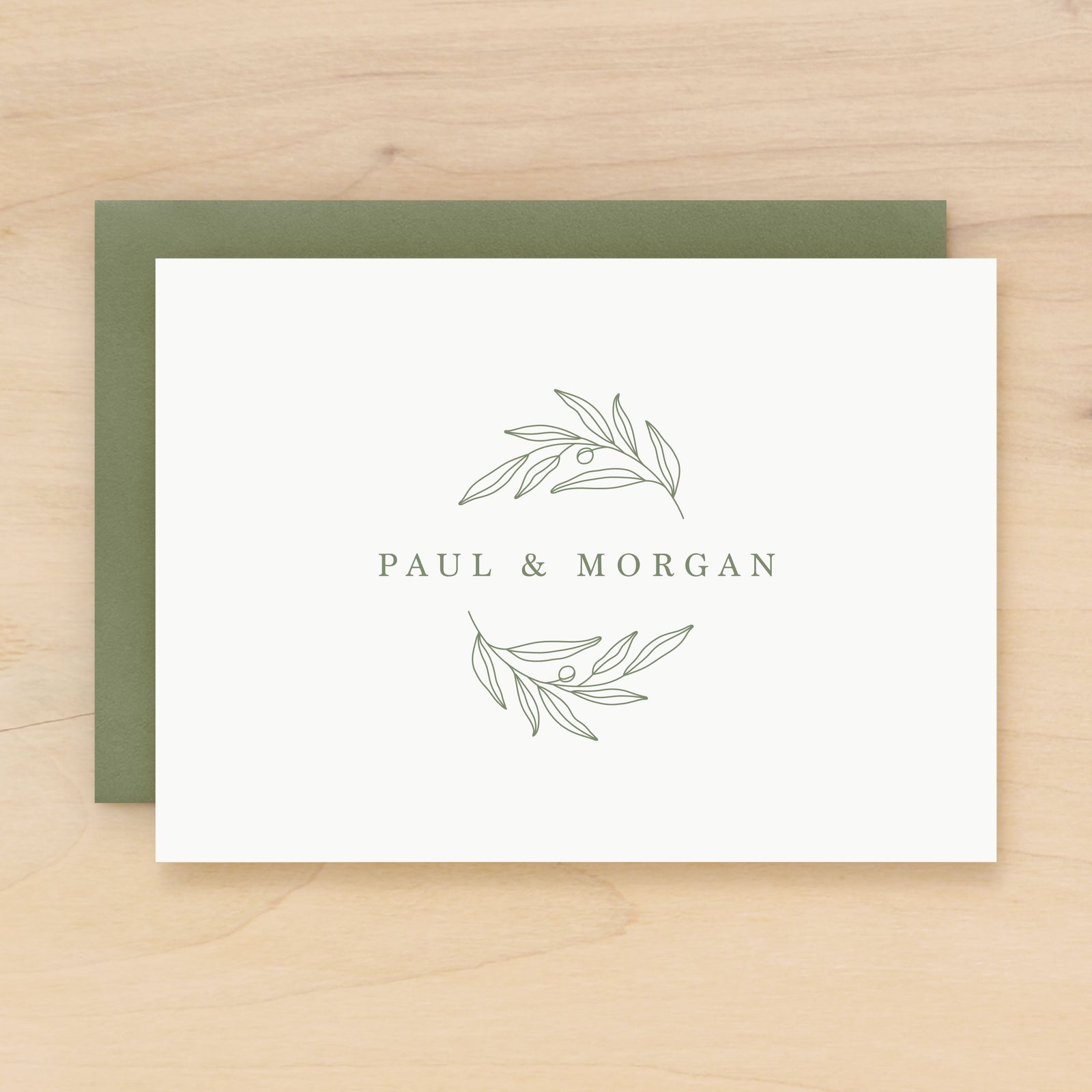 Olive Couple Personalized Stationery