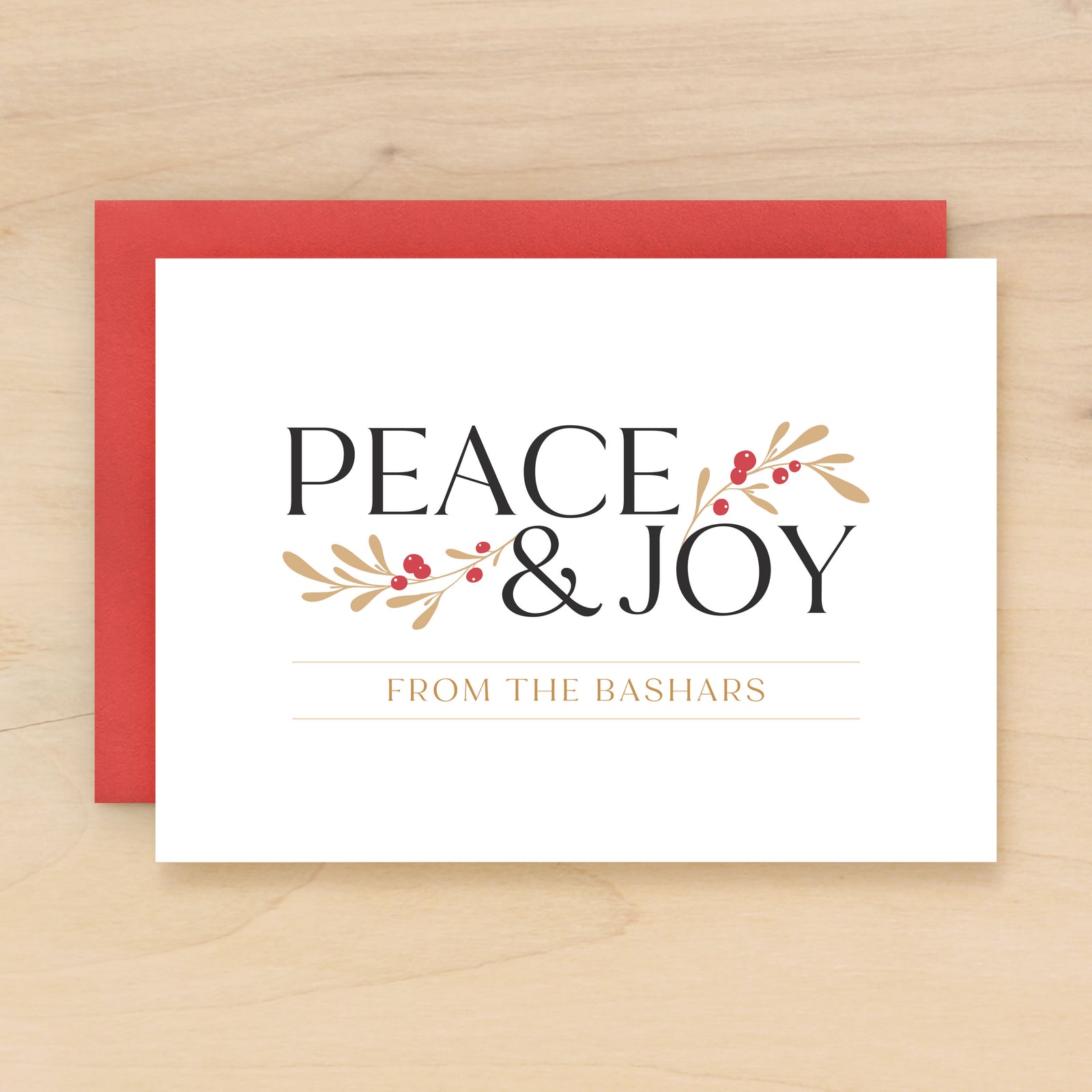 Peaceful personalized stationery christmas custom notecard from family