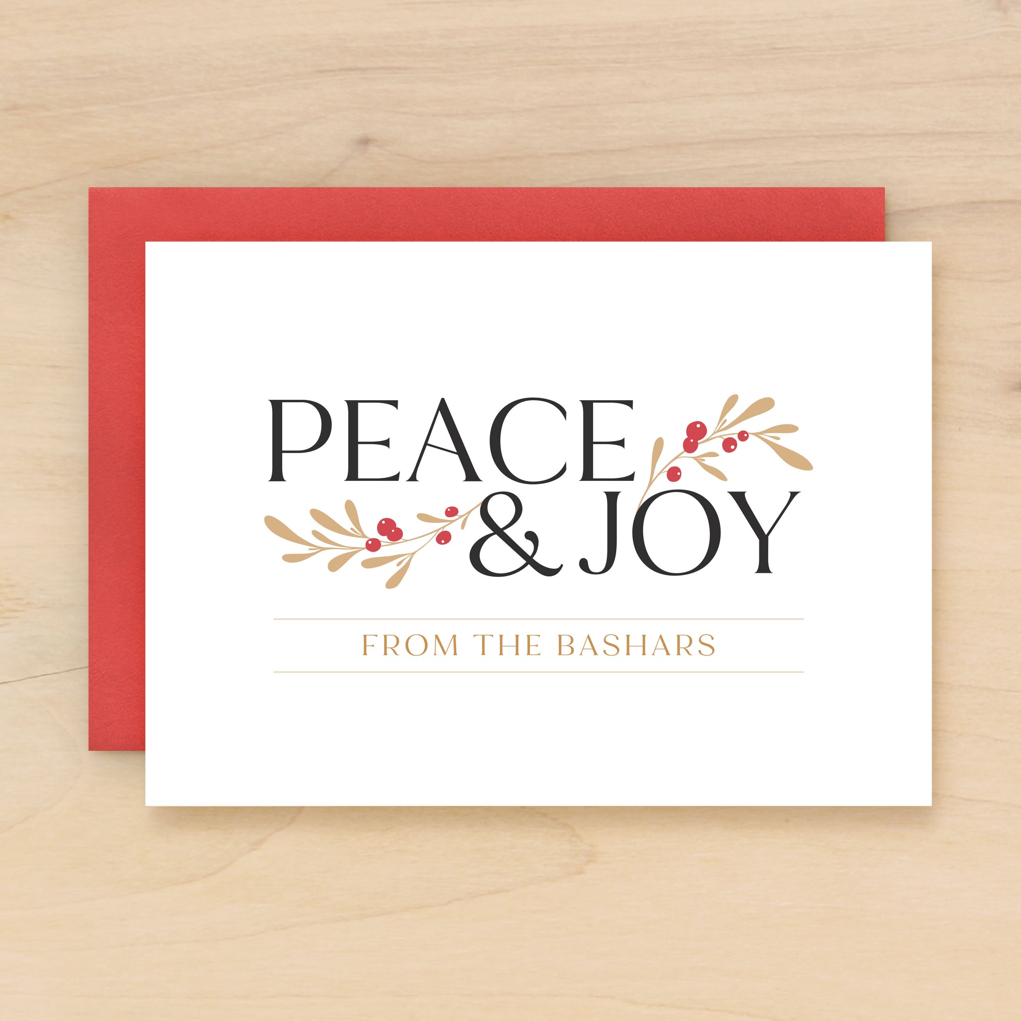 Peaceful personalized stationery christmas custom notecard from family