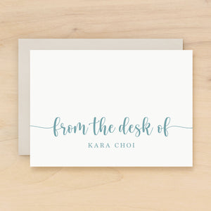 Quill personalized stationery from the desk of custom note card