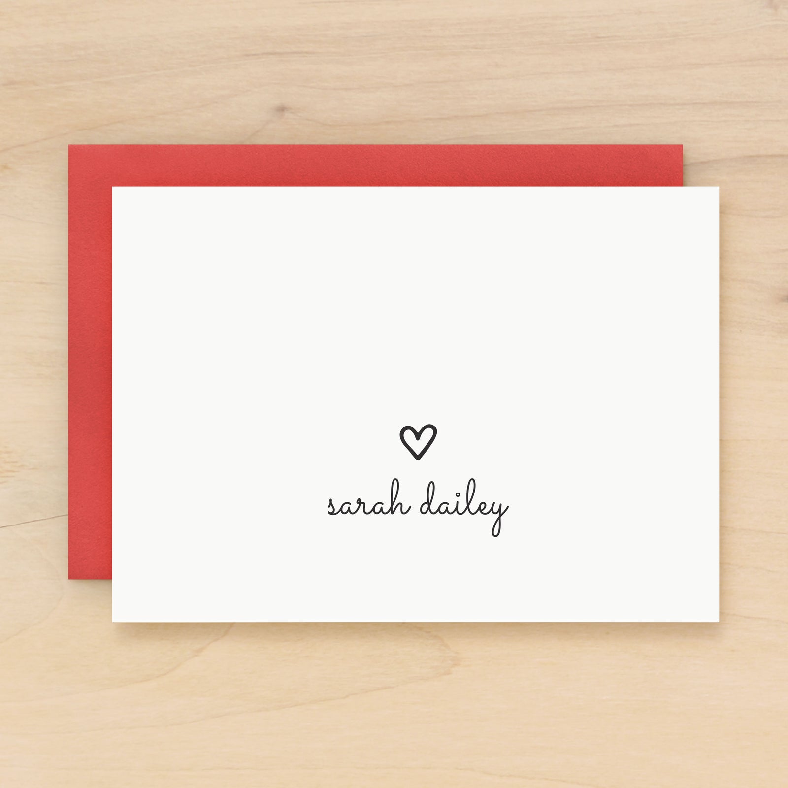 Sweetie personalized stationery heart valentine custom note card