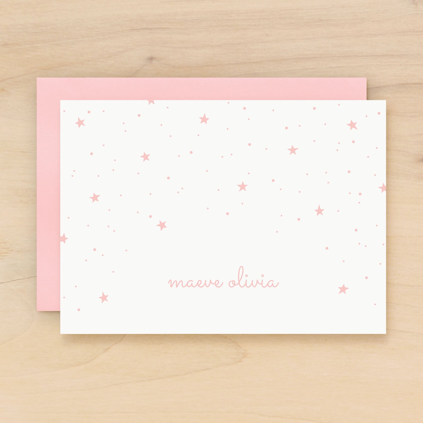 Twinkle personalized stationery cute star design for new baby shower