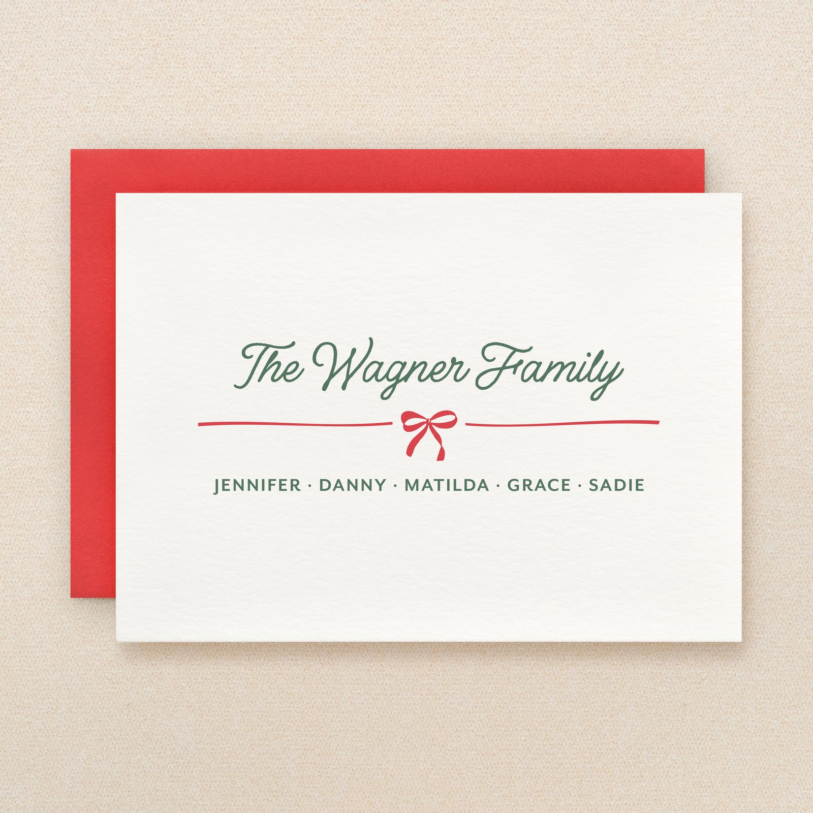 Velvet Family Holiday Personalized Stationery