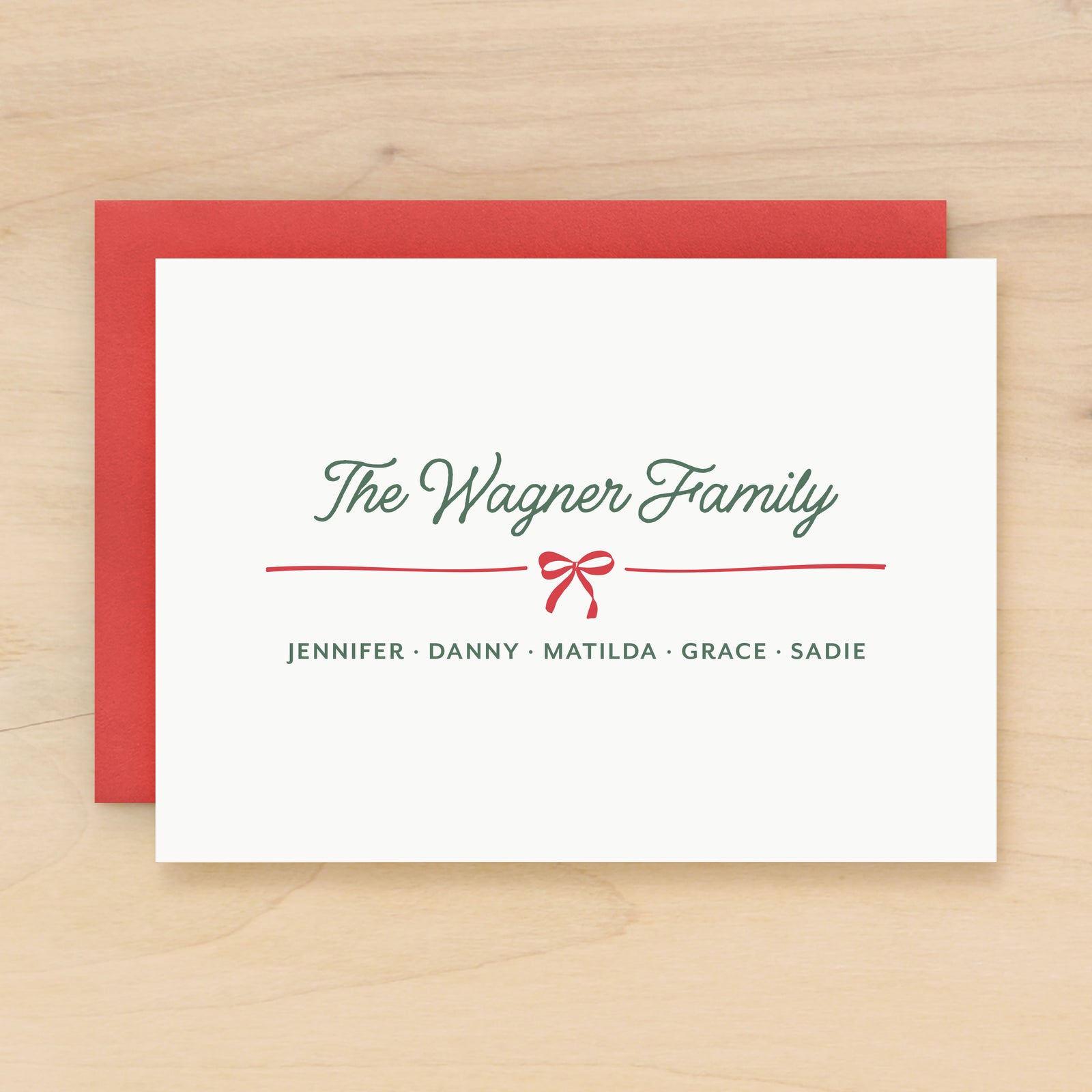 Velvet Family Holiday Personalized Stationery