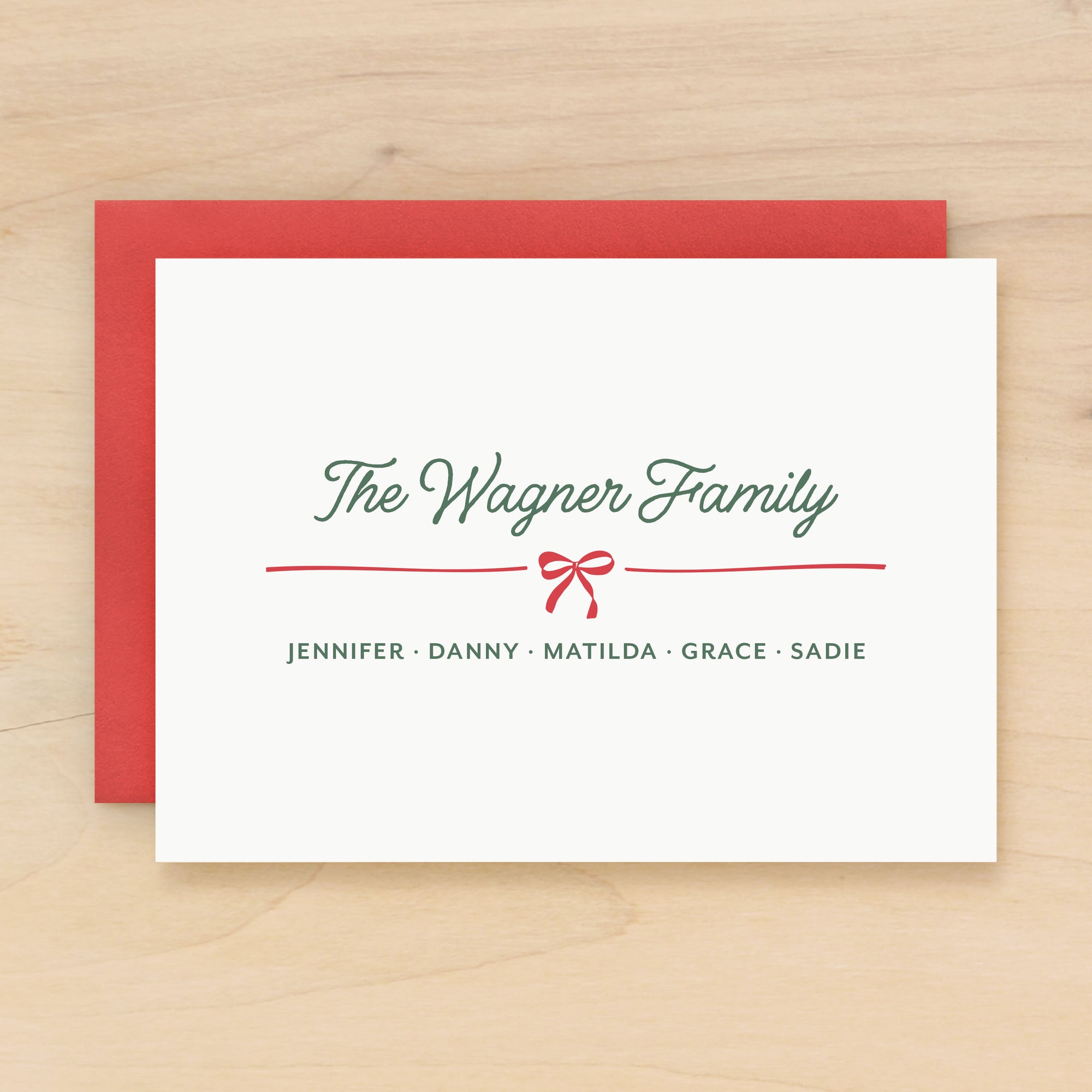 Velvet Family Holiday Personalized Stationery