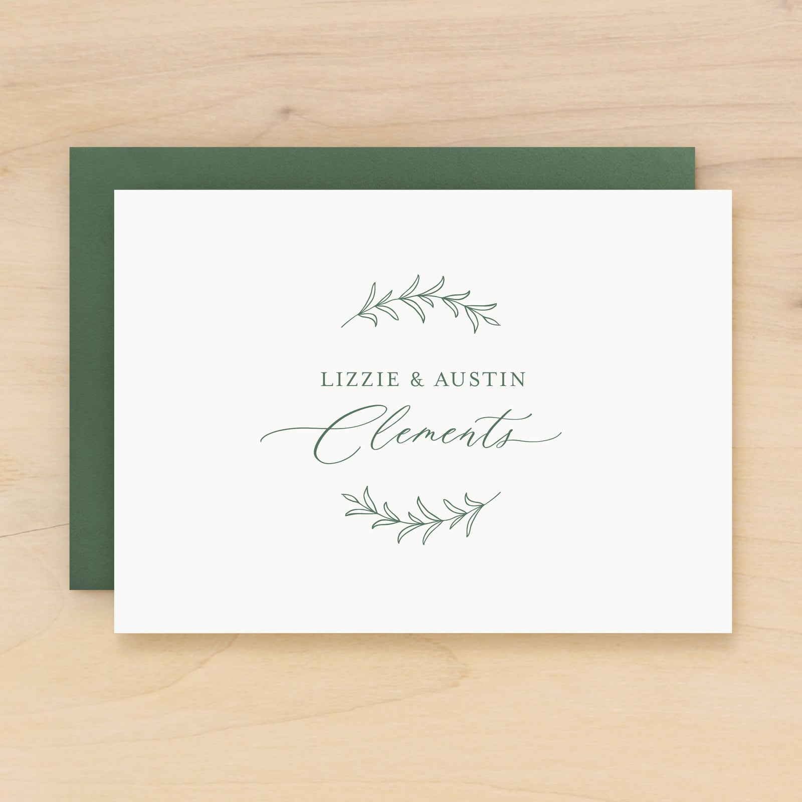 Willow personalized stationery custom note card for couples engagement wedding