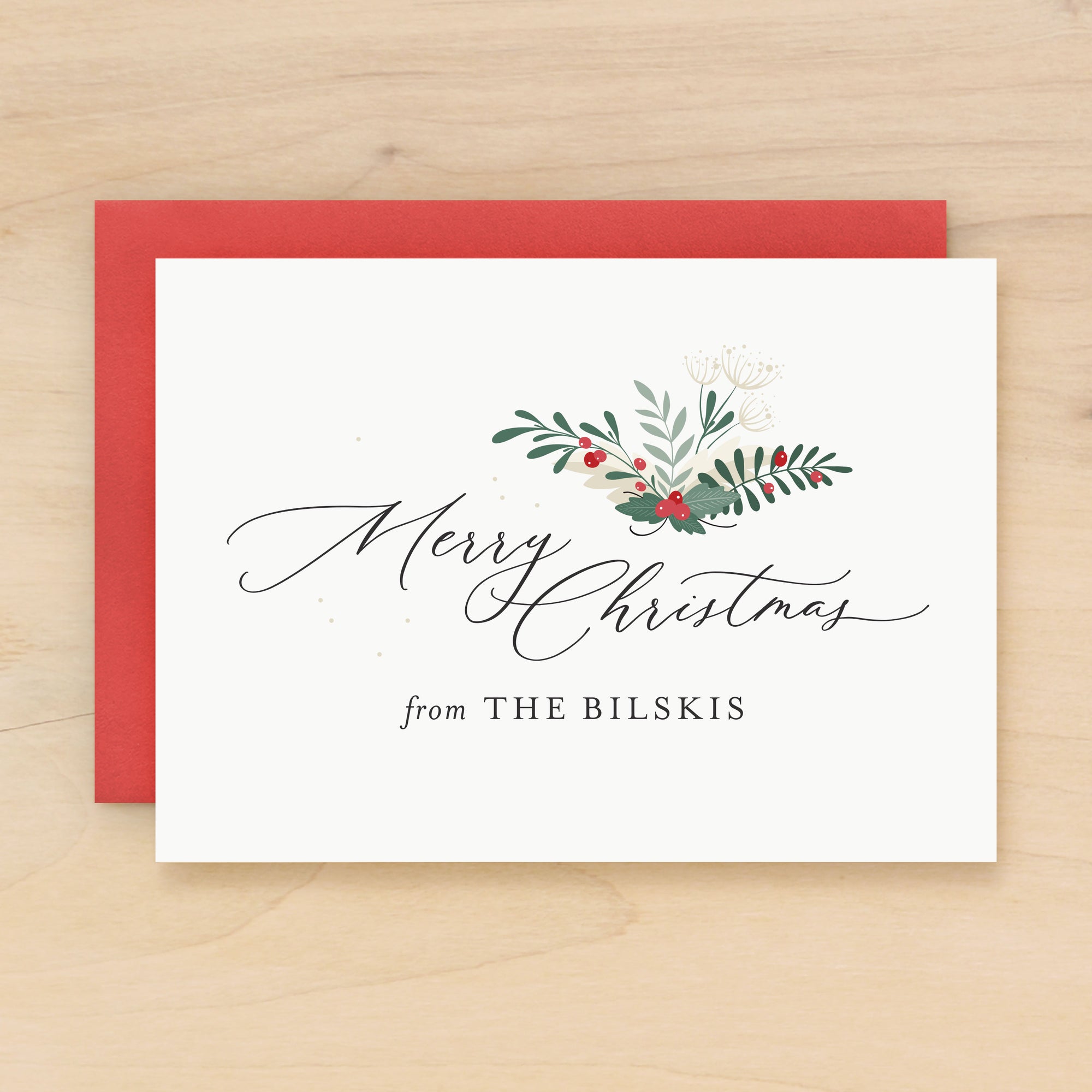 Yuletide personalized stationery custom christmas card