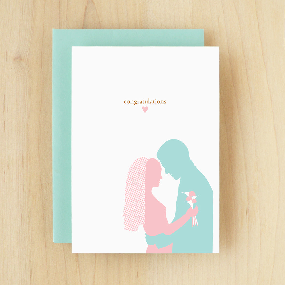 "Congratulations" Silhouette Wedding Greeting Card #101